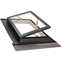 Emica - Claraboya con Apertura Libro de Aluminio | Gama Best con Vidrio Aislante 3-9-3 | con Interior de Madera de Abeto…